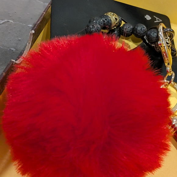 Elegant Red Tassel and Pom Pom Keychain - Picture 15 of 15